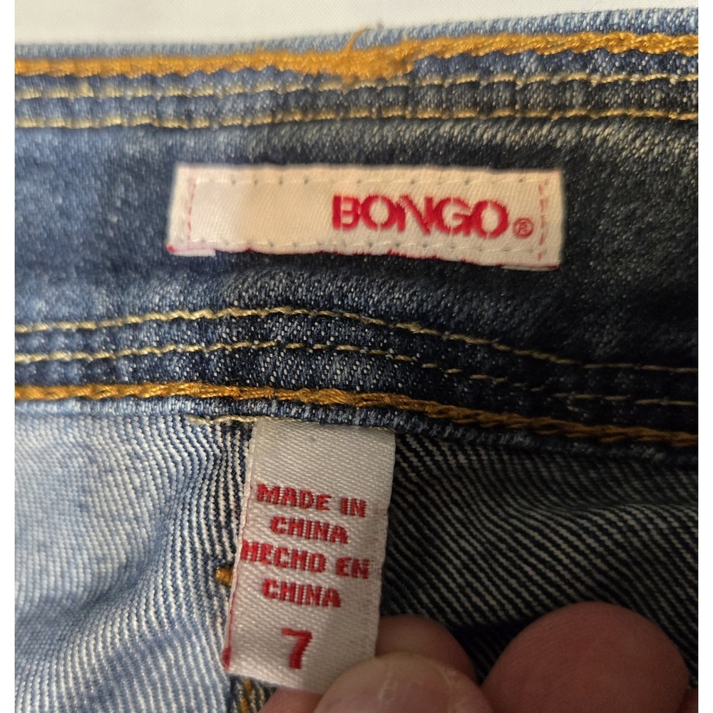 Bongo Jeans Sz 7 Womens Blue Vtg Straight Leg Low Rise Minimalist Plain Stretch - Picture 2 of 10
